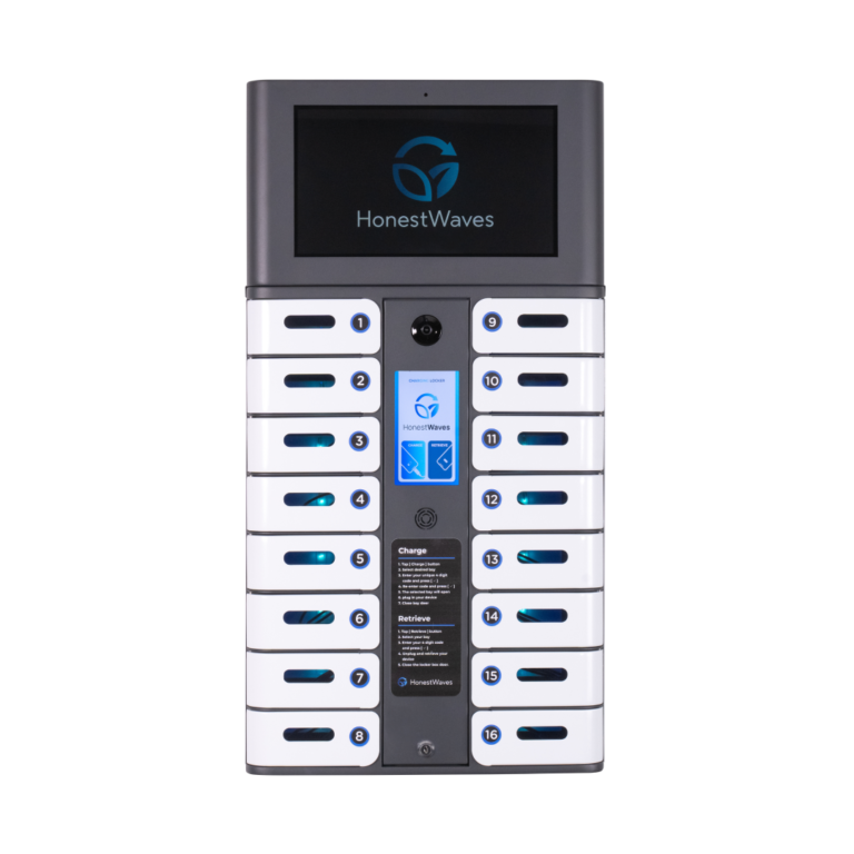 Front View of the SecureCharge 16 Pro in White by HonestWaves