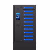 Front of the 10 Bay Wireless Qi2 25W Phone Charging Locker in Black