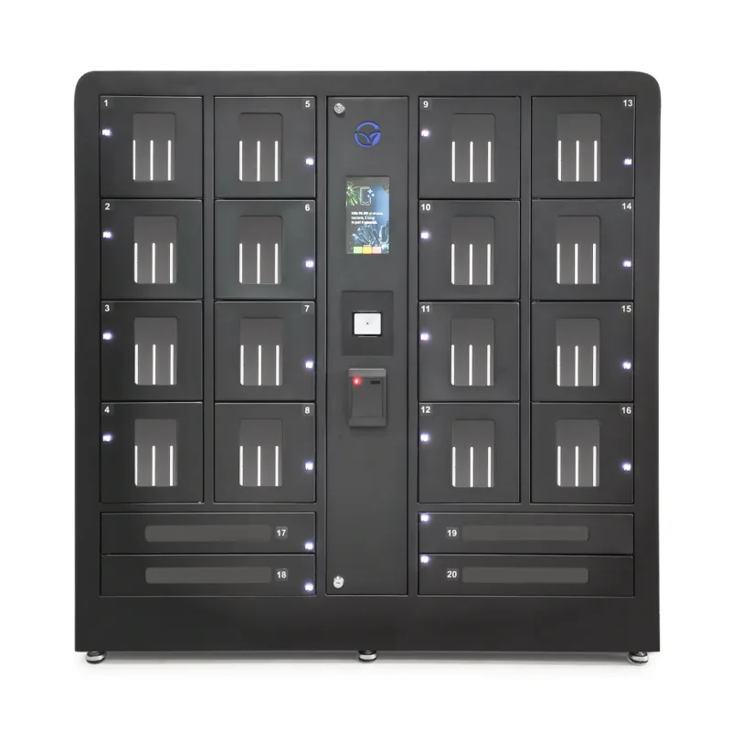 Honestwaves 20 Bay Radio And Tablet Smart Locker In Black Front