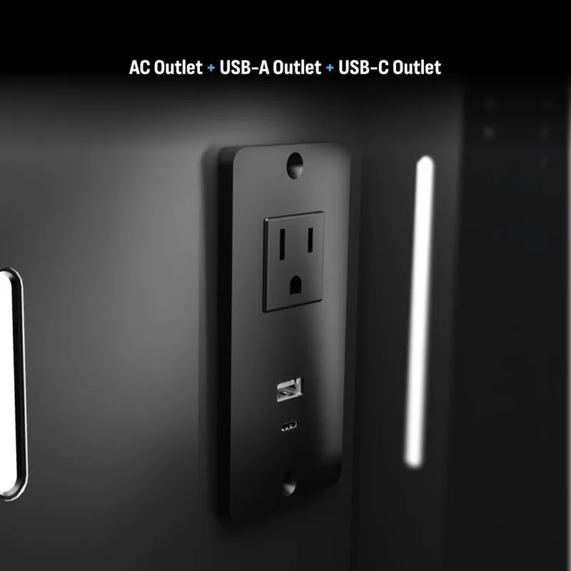HonestWaves 20 Bay Radio and Tablet Smart Locker in Black - Integrated Outlets 20 Bay Radio and Tablet Smart Charging Locker