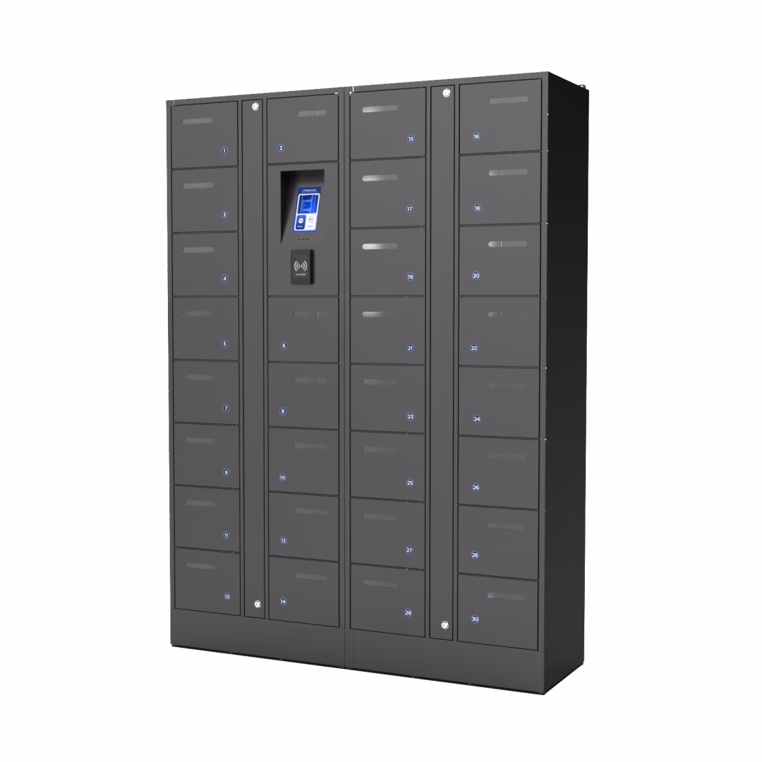 HonestWaves - 30 Bay Smart Locker for Scanners and Tablets - Facing Left