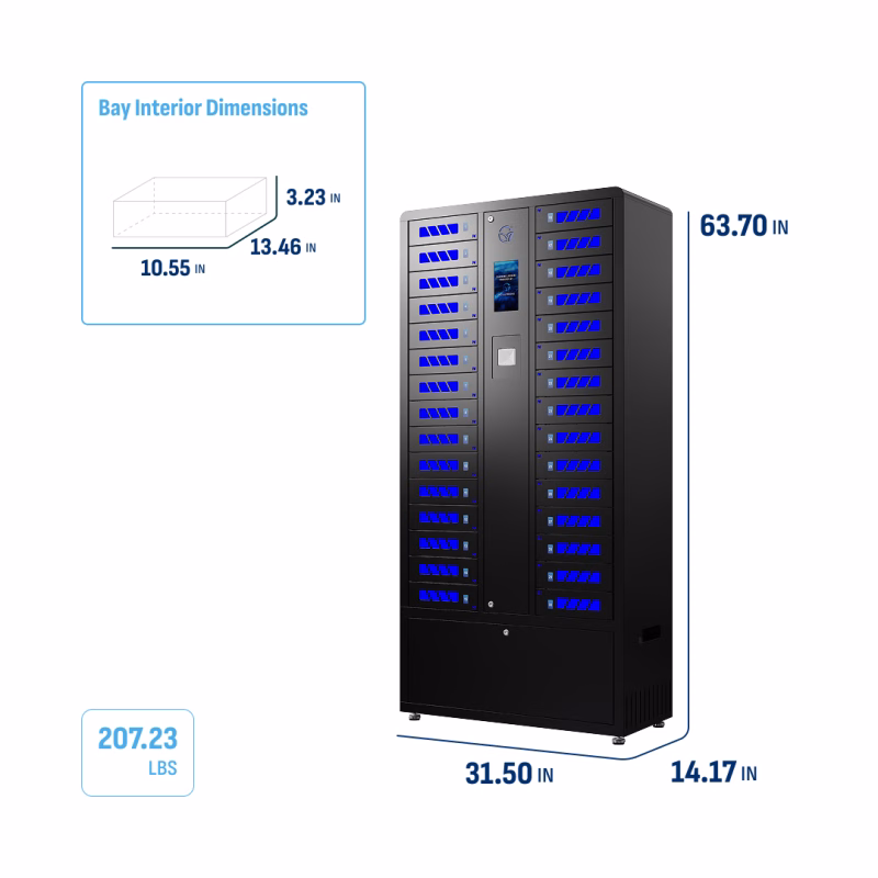 HonestWaves - 30 Bay Smart Locker for Tablets in Black - Dimensions and weight 30 Bay Smart Locker for Tablets