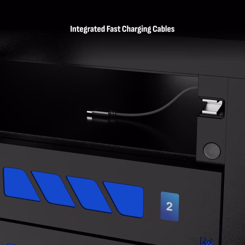 HonestWaves - 30 Bay Smart Locker for Tablets in Black - Integrated fast charging cables 30 Bay Smart Locker for Tablets