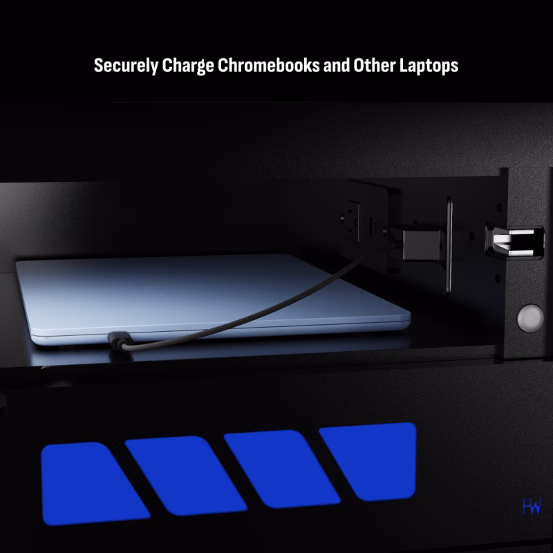 HonestWaves - 30 Bay Smart Secure Chromebook Laptop Locker in black - Securely Charge Chromebooks and Other Laptops 30 Bay Smart Secure Chromebook Laptop Locker