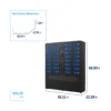 HonestWaves - 32 Bay Biometric smart locker with battery storage in black - Weight and Dimensions 32 Bay Biometric Smart Locker for scanners with battery storage area