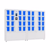 HonestWaves - 32 Bay RF Gun Charging Locker in White - Facing left 32 Bay Smart Locker with Vertical Bays for RF Scanner Guns