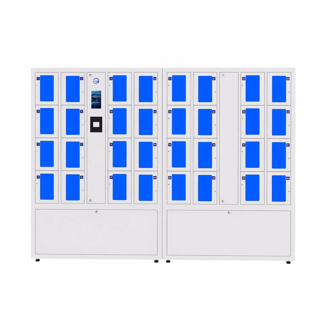 HonestWaves - 32 Bay RF Gun Charging Locker in White - Front Rental Charging Table Pro 9