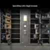 HonestWaves - 32 Bay Smart Locker in black for scanners and tablets - Open all bays 32 Bay Device Smart Charging Locker