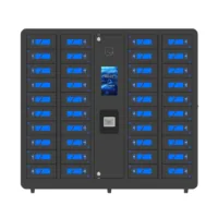 HonestWaves - 40 Bay EDU Smart Phone Charging Locker for Students in Black - Front Front view of the EDU Series Smart Locker 40 in black