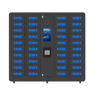 Front view of the EDU Series Smart Locker 40 in black