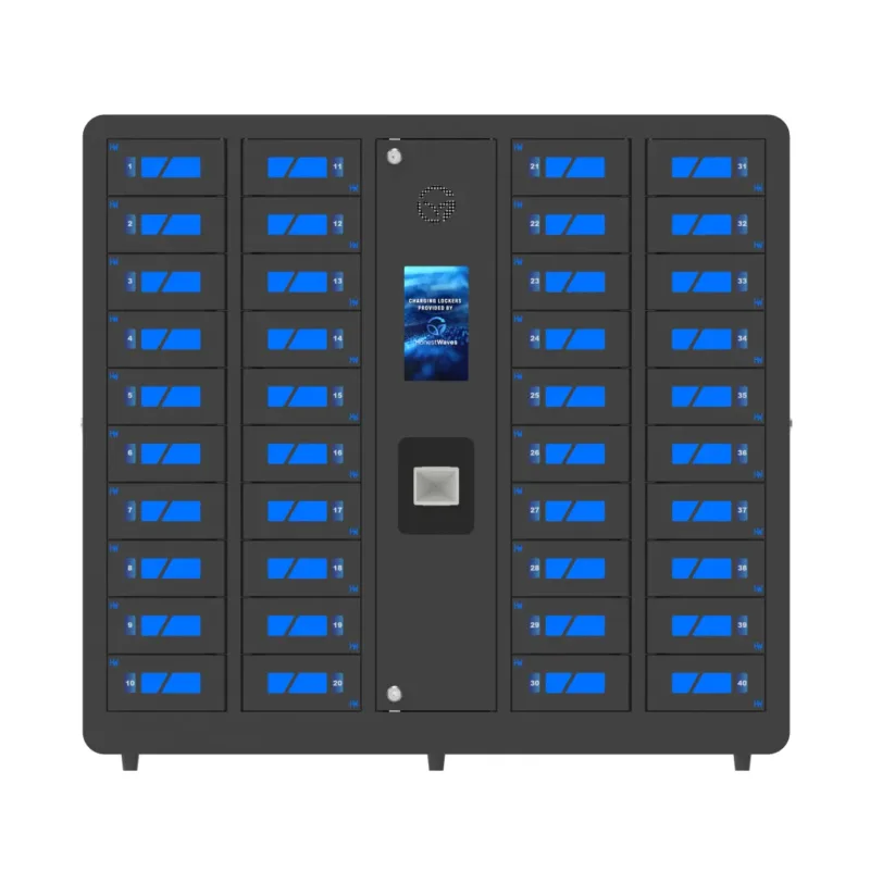 Front view of the EDU Series Smart Locker 40 in black