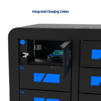 40 Bay EDU Smart Phone Charging Locker for Students in Black - Integrated Charging Cables