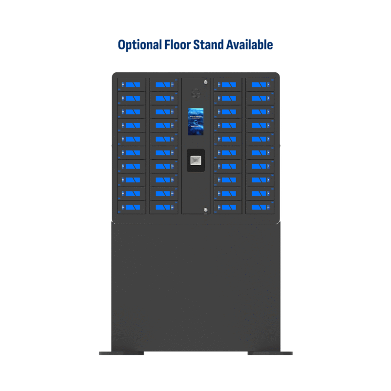40 Bay EDU Smart Phone Charging Locker for Students in Black - Optional Floor Stand