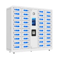 40 Bay EDU Smart Phone Charging Locker for Students in White - Looking Right