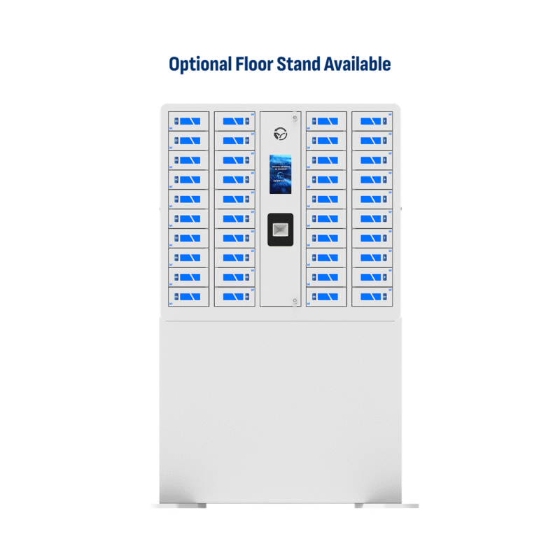 40 Bay EDU Smart Phone Charging Locker for Students in White - Optional Floor Stand