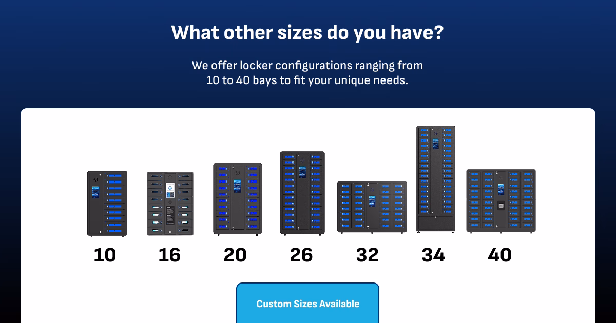 HonestWaves Charging Locker sizes lineup