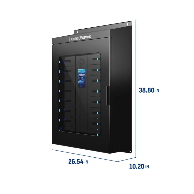 HonestWaves - ClimateGuard 16 - Outdoor Phone Charging Locker in Black - Dimensions ClimateGuard - Outdoor Phone Charging Locker