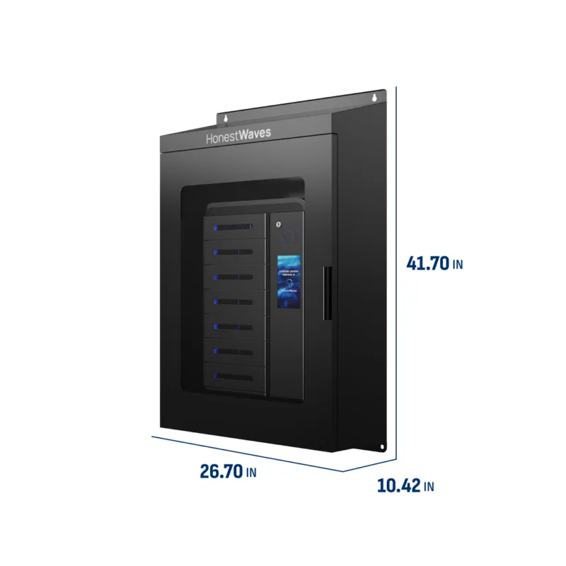 HonestWaves - ClimateGuard 8 - Outdoor Phone Charging Locker in Black - Dimensions ClimateGuard - Outdoor Phone Charging Locker