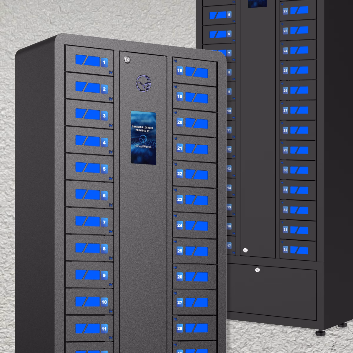 HonestWaves Custom wraps for device charging lockers and stands for businesses