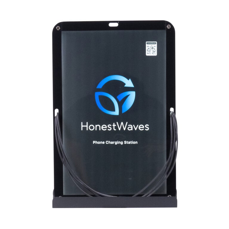 Front View of the DisplayCharge 8 Phone Charging Station by HonestWaves in Black