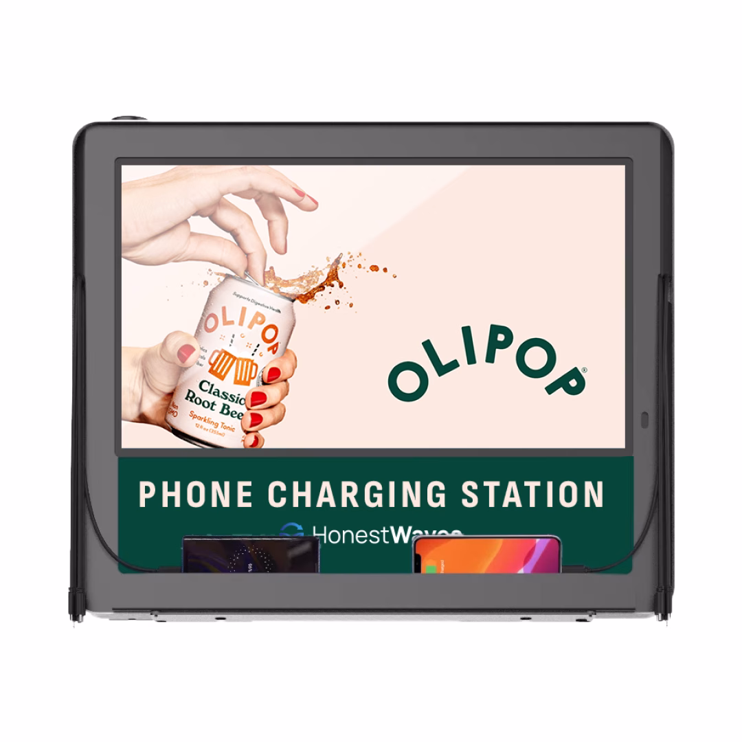 HonestWaves DisplayCharge Pro phone charging station - Front front of the DisplayCharge Pro phone charging station