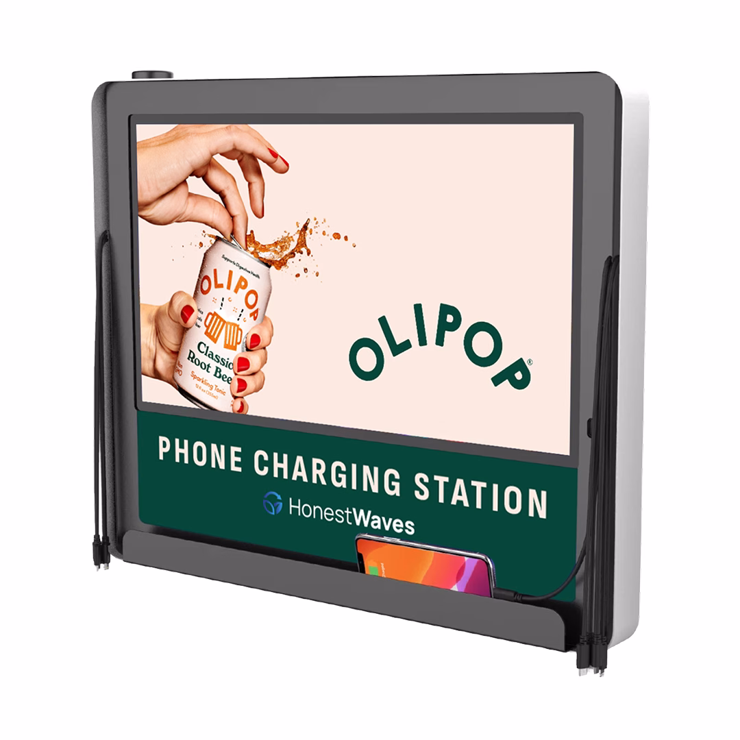 HonestWaves DisplayCharge Pro phone charging station - Looking Left DisplayCharge Pro phone charging station Looking Left