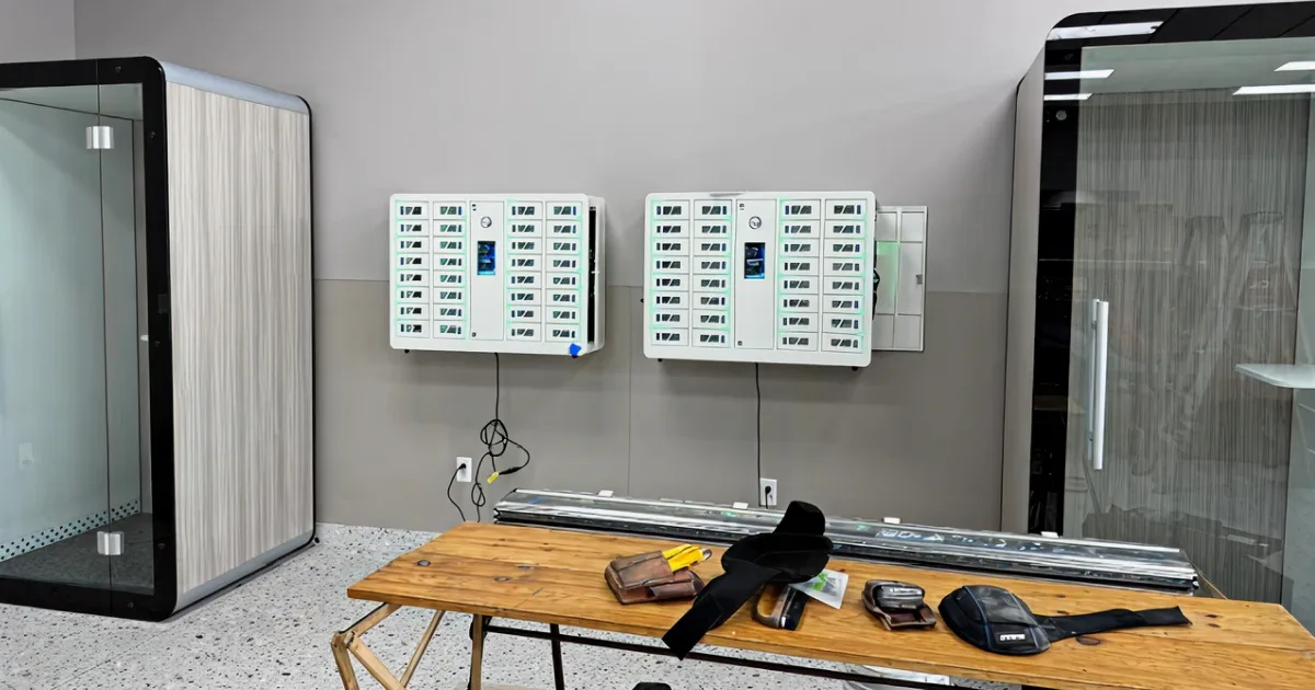 HonestWaves Phone Charging Lockers in Break Room for Amazon Distribution Centers