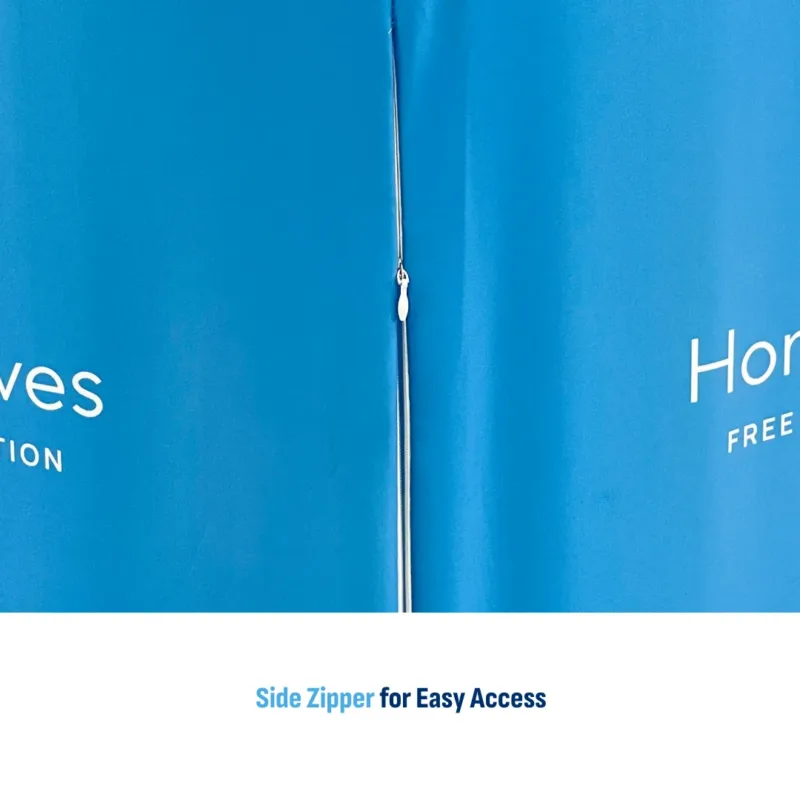 Side Zipper Access of the Pop-up Table 6 Pro by HonestWaves