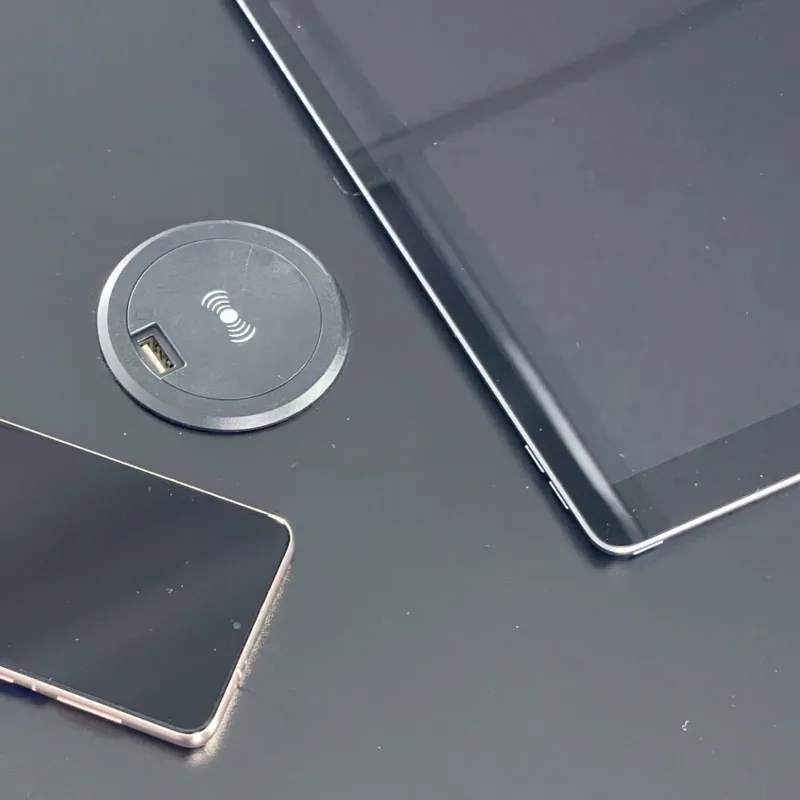 Tablet and Phone Charging on the Pop-up Table 6 Pro