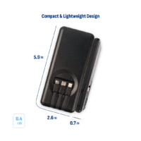 Portable Battery Pack in Black - Dimensions and weight