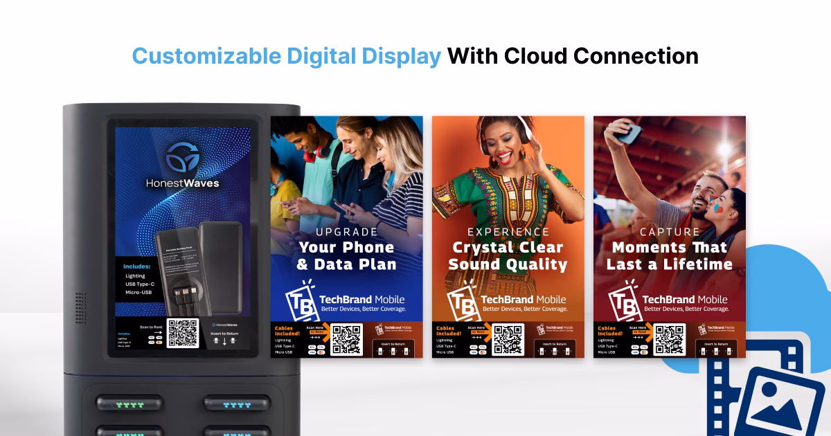 HonestWaves Portable Power Pro Customizable Digital Display with cloud connection