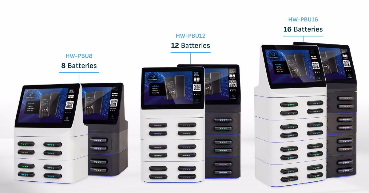 Portable Power Ultra lineup of portable battery rental pack charging kiosks from HonestWaves
