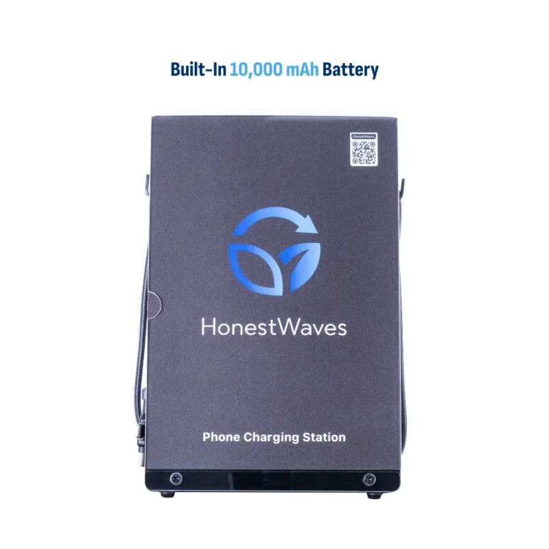 HonestWaves - PortableCharge 6 - Phone Charging Station in Black - Built In 10,000 mAh Battery Built In 10,000 mAh Battery on the PortableCharge 6 by HonestWaves