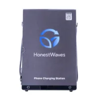HonestWaves - PortableCharge 6 - Phone Charging Station in Black - Front View Front View of PortableCharge 6 Phone Charging Station by HonestWaves in Black