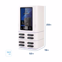 HonestWaves - PortablePower 8 Pro in White - Dimensions and Weight PortablePower Pro Battery Pack Rental Kiosks