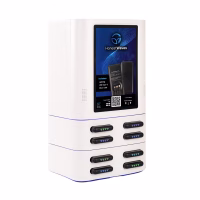 HonestWaves - PortablePower 8 Pro in White - Looking Right PortablePower Pro Battery Pack Rental Kiosks