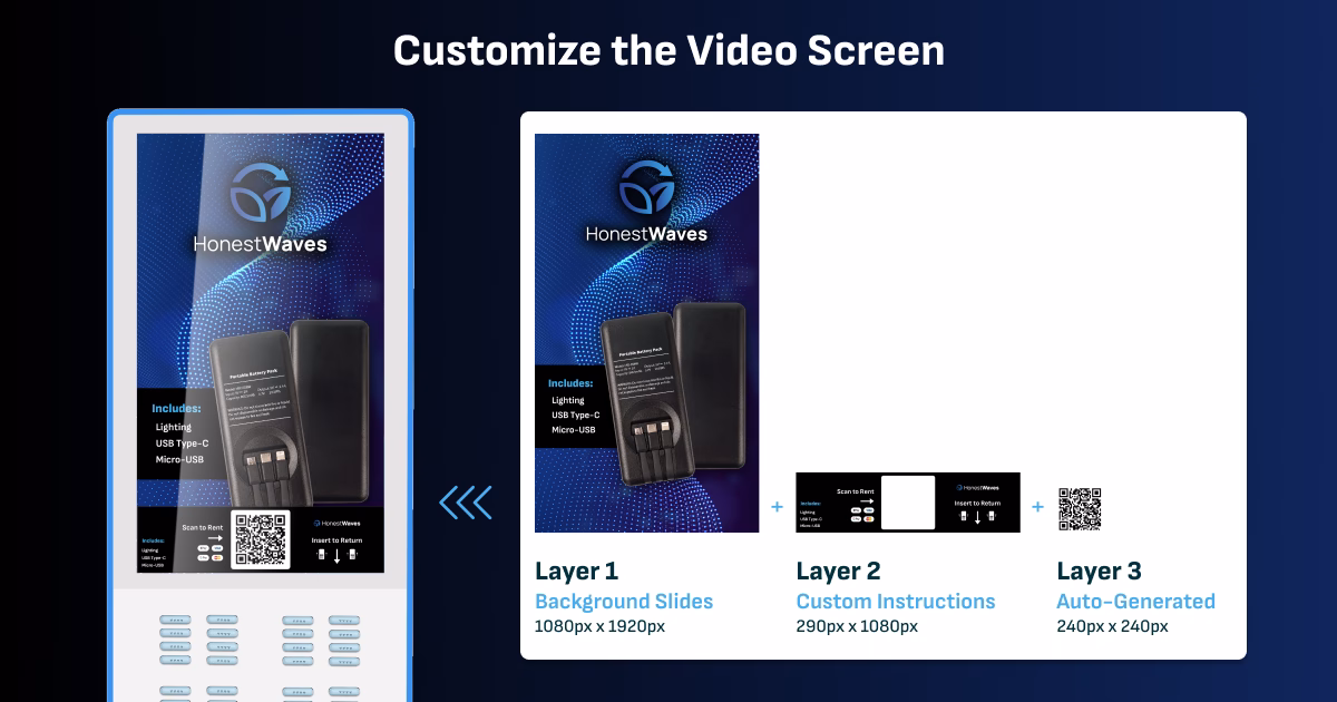 Elite 48 Battery Kiosk Screen layers