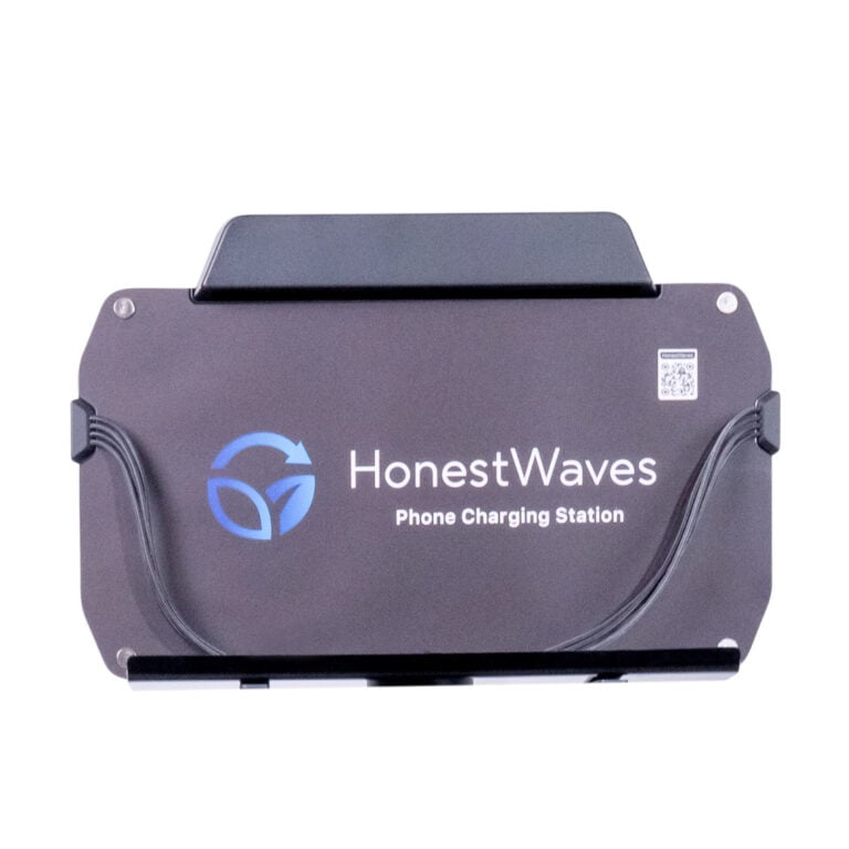 Front View of the PowerWall 8 Phone Charging Station by HonestWaves in Black