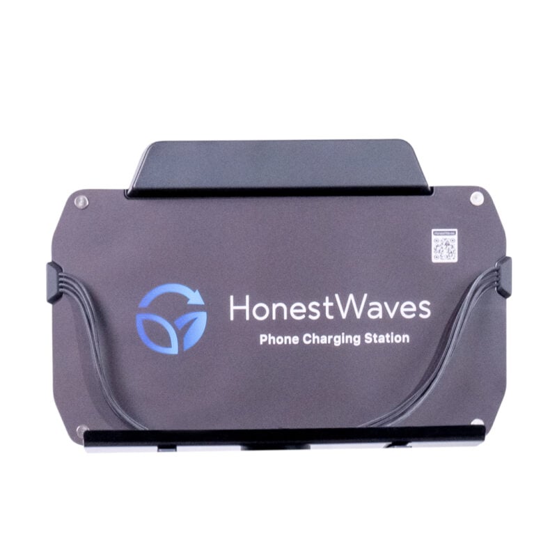 Front View of the PowerWall 8 Phone Charging Station by HonestWaves in Black
