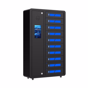 SecureCharge 10 device charging locker in Black - Looking Right