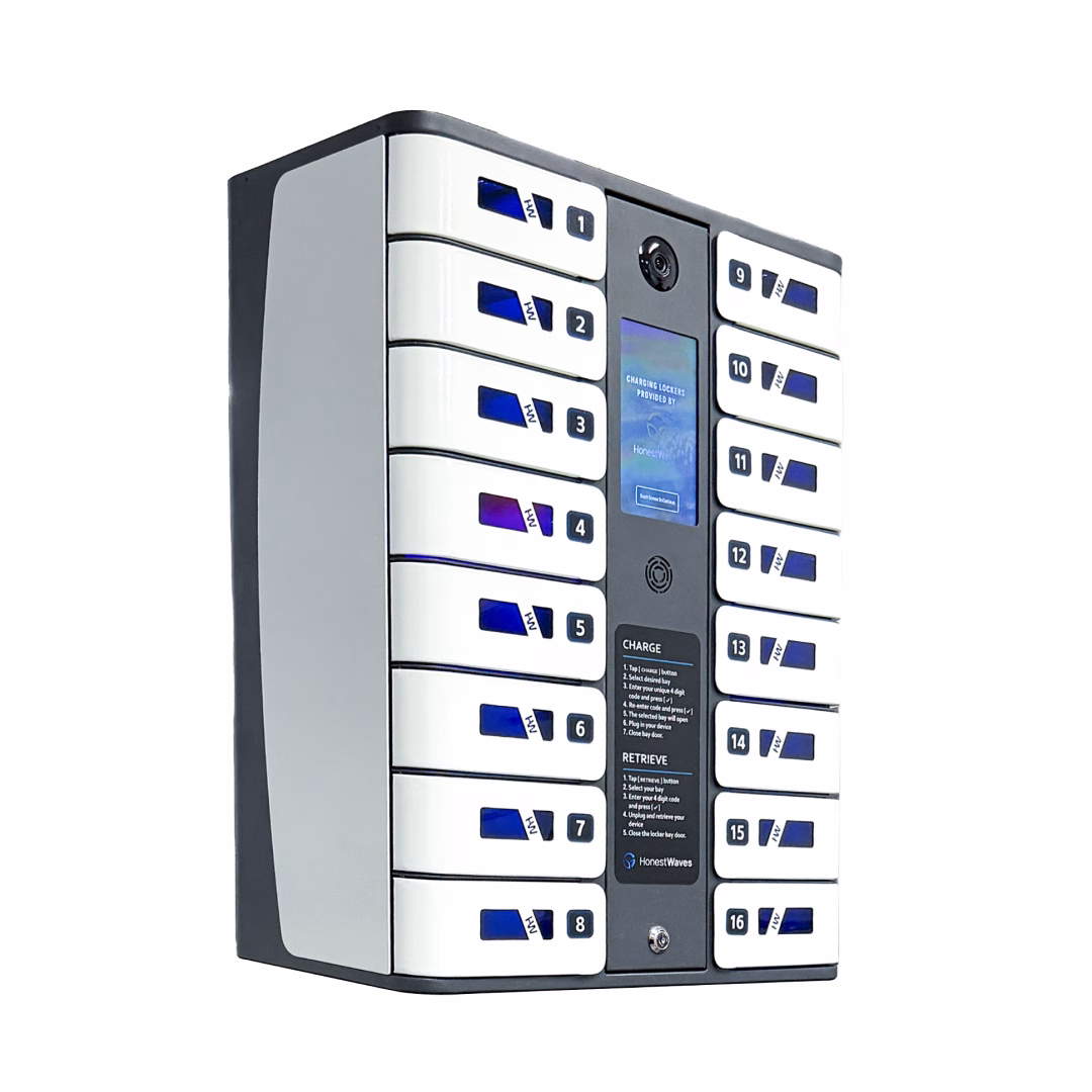 HonestWaves SecureCharge 16 phone charging locker - Facing right