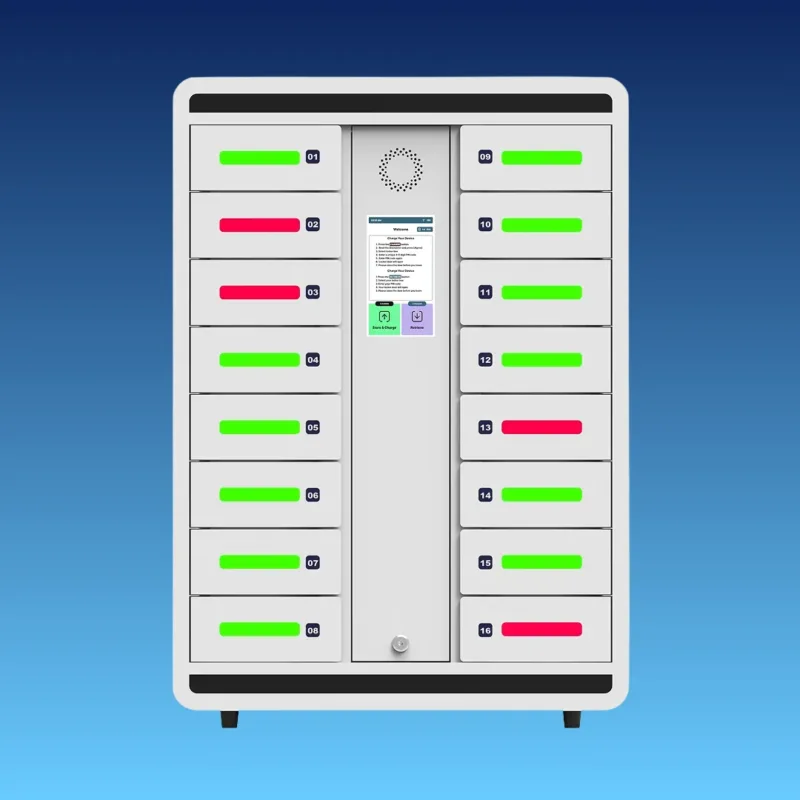 HonestWaves-SecureCharge-16-phone-charging-locker-in-White-Front HonestWaves-SecureCharge-16-phone-charging-locker-in-White-Front