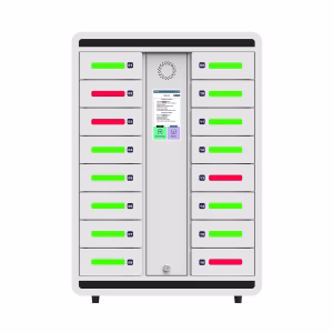 Front view of SecureCharge 16 phone charging locker