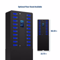 HonestWaves SecureCharge 20 in Black - Optional Floor Stand SecureCharge 20 Charging Locker