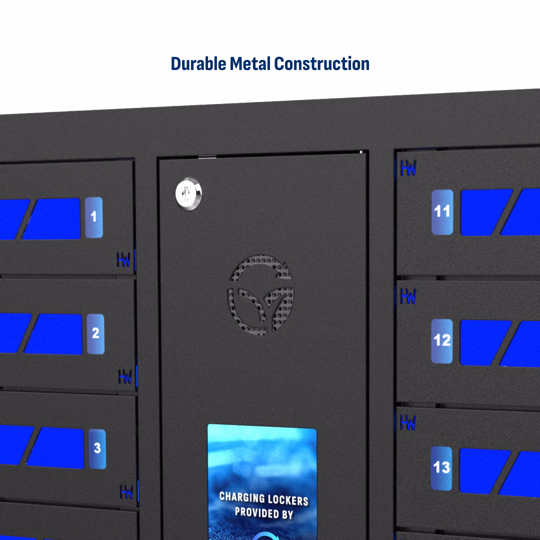HonestWaves SecureCharge 20 phone charging locker in Black - Durable Metal Construction