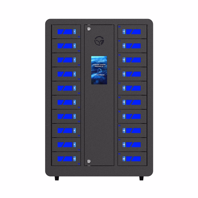 HonestWaves SecureCharge 20 phone charging locker in Black - Front SecureCharge 20 Charging Locker