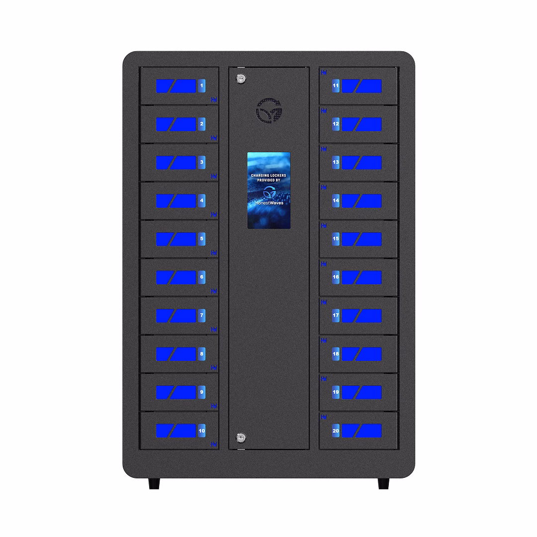 HonestWaves SecureCharge 20 phone charging locker in Black - Front