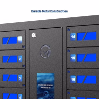 HonestWaves SecureCharge 26 phone charging locker in Black - Durable metal construction Durable metal construction of the SecureCharge 26 phone charging locker by HonestWaves