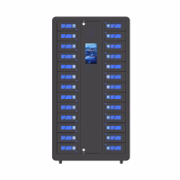 HonestWaves SecureCharge 26 phone charging locker in Black - Front Front view of the SecureCharge 26 phone charging locker in Black
