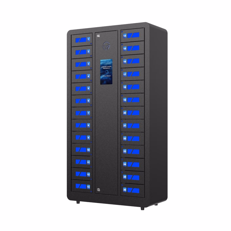 HonestWaves SecureCharge 26 phone charging locker in Black - Looking Left SecureCharge 26 phone charging locker in Black Looking Left